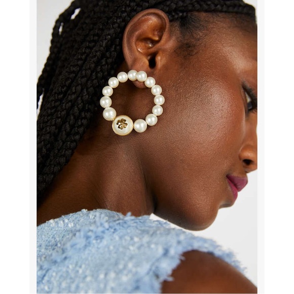 KATE SPADE • Pearls on Pearls Hoop Drop Earrings - Picture 2 of 8